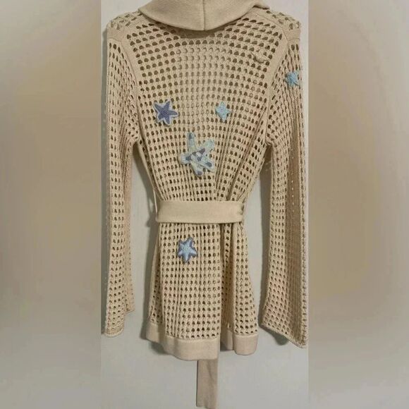 Canessa open-knit sea patch cardigan |Size 1x | 100%cotton | Made in Italy - Picture 7 of 11